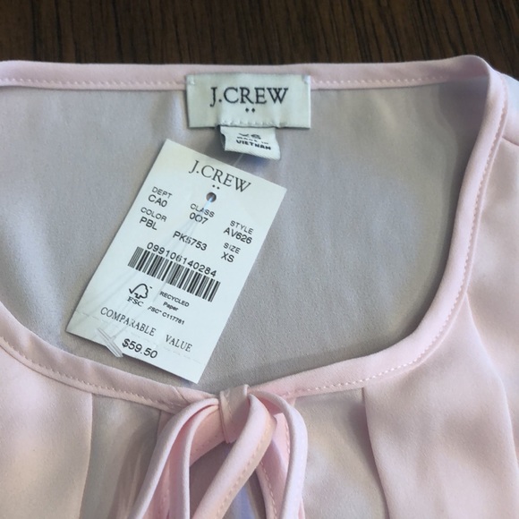 JCrew Blush pink tank with key hole and tie - Picture 2 of 5